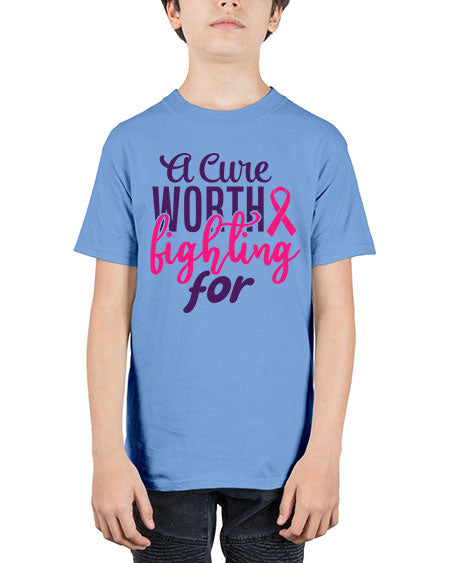 a cure worth fighting for Style 17# - breast cancer - Youth Tee Unisex