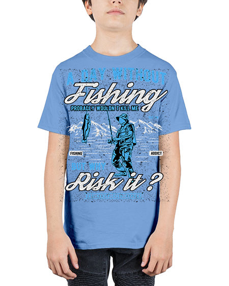 a day without fishing cs 68# - shark-fish - Youth Tee Unisex
