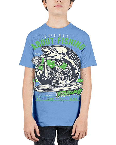 all about fishing cs 67# - shark-fish - Youth Tee Unisex