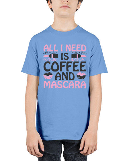 all i need is coffee and mascara Style 165# - beauty - fashion - Youth Tee Unisex