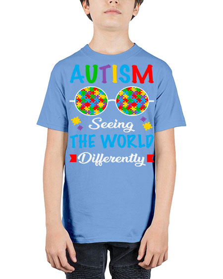 autism seeing the world differently 51# - autism - Youth Tee Unisex