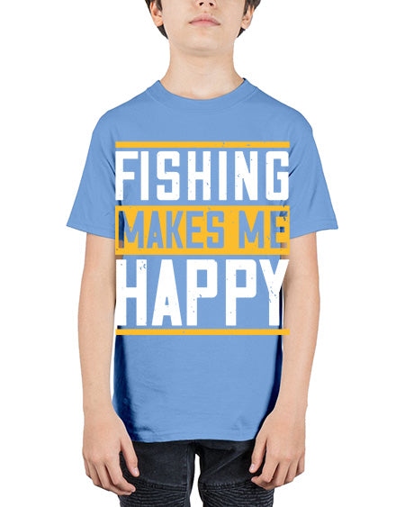 be happy and go for fishing 66# - shark-fish - Youth Tee Unisex