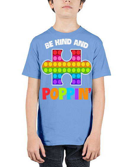 be kind and poppin autism 63# - autism - Youth Tee Unisex