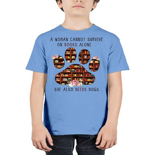 books and dogs alone 62# - dogs - Youth Tee Unisex