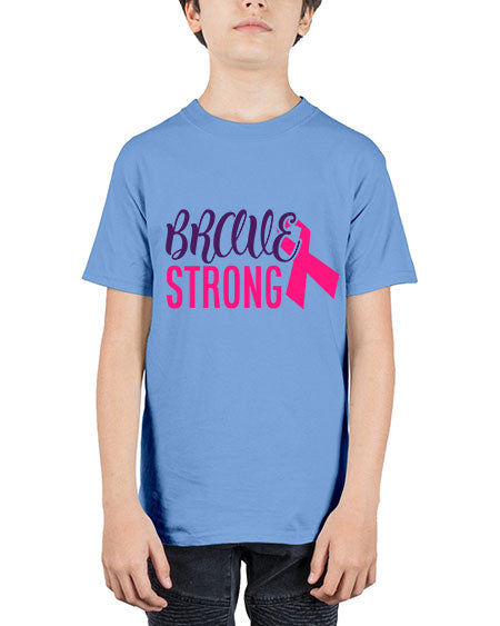 brave strong Style 15# - breast cancer - Youth Tee Unisex