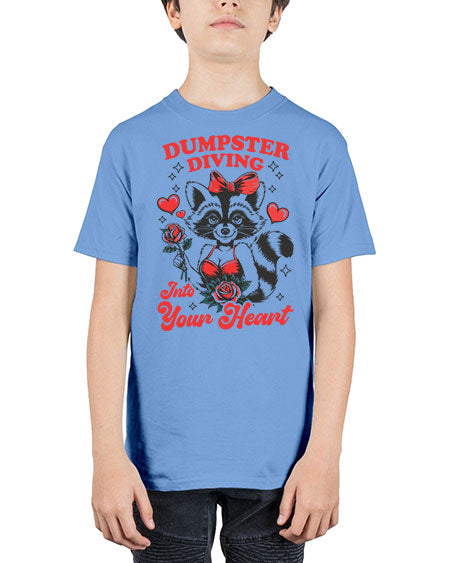 dumpster diving into your heart 11# - raccoon - Youth Tee Unisex