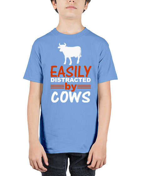 easily distracted by cows Style 4# - cow - Youth Tee Unisex