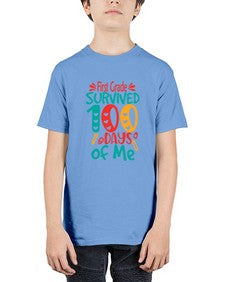 first Grade survived one hundred days of me 159# - one hundred days - Youth Tee Unisex