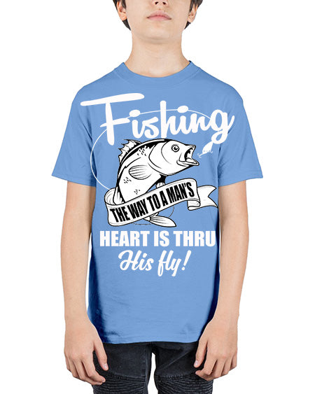 fishing 24# - shark-fish - Youth Tee Unisex