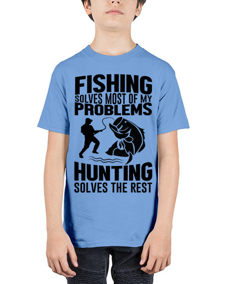 fishing solves 73# - shark-fish - Youth Tee Unisex