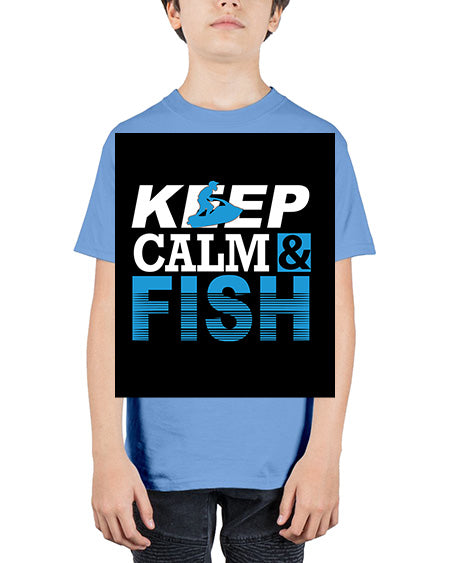fishing with backround png 18# - shark-fish - Youth Tee Unisex