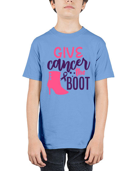 give cancer the boot Style 11# - breast cancer - Youth Tee Unisex