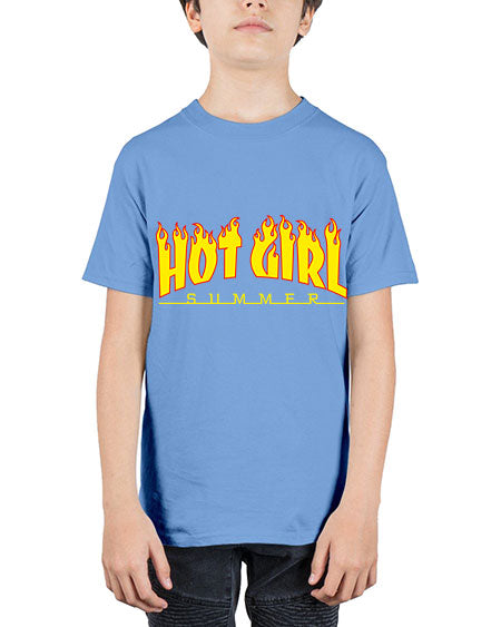 hot girl  summer fire 123# - black words and phrases - Youth Tee Unisex