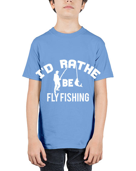 id rather be fly fishing 11# - shark-fish - Youth Tee Unisex