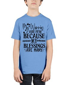 my worries are few because my blessings are many Style 84# - motivation - Youth Tee Unisex