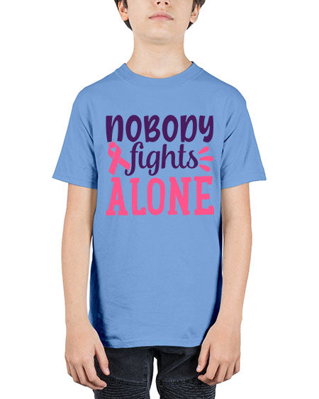 nobody fights alone Style 6# - breast cancer - Youth Tee Unisex