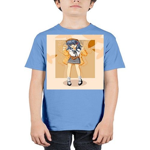 of beautiful girl with jacket 132# - anime - Youth Tee Unisex