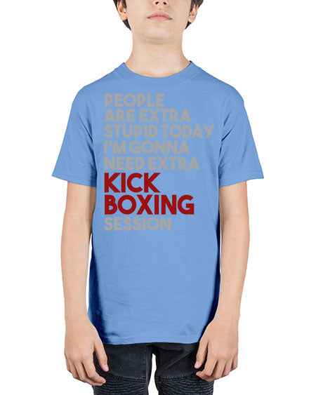 people are extra stupid today kick boxing 53# - boxing - Youth Tee Unisex