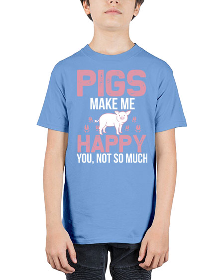 pigs make me happy Style 35# - pig - Youth Tee Unisex