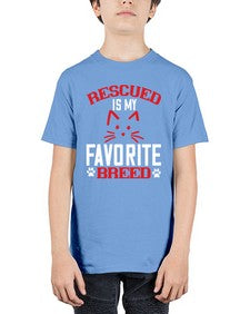 rescued is my favorite breed Style 114# - cats - Youth Tee Unisex