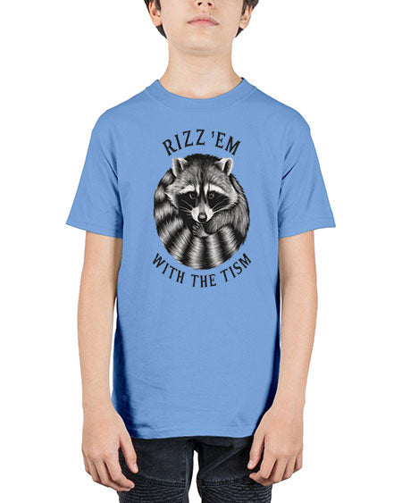rizzem with the tism 53# - raccoon - Youth Tee Unisex