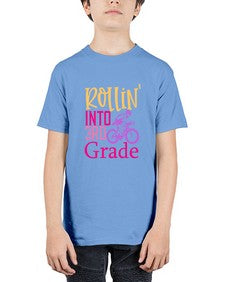 rollin into third grade 782# - third grade - Youth Tee Unisex
