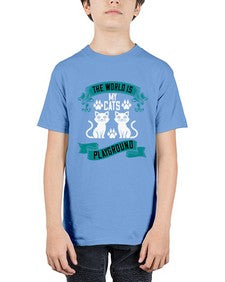 the world is my cats playground Style 119# - cats - Youth Tee Unisex