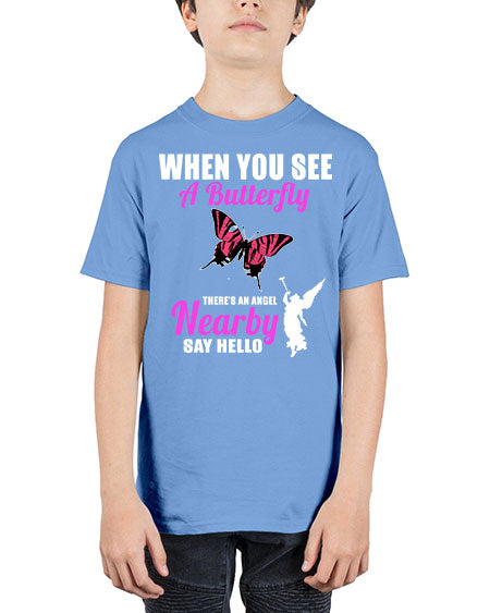 when you see a butterfly - butterfly - Youth Tee Unisex