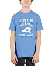 yoga is the space where flower blossoms  627# - yoga - Youth Tee Unisex