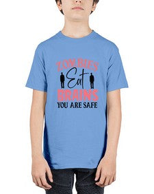 zombies eat brains you are safe 1277# - sassy - Youth Tee Unisex