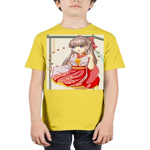 A beautiful and happy girl with kimono 104# - anime - Youth Tee Unisex