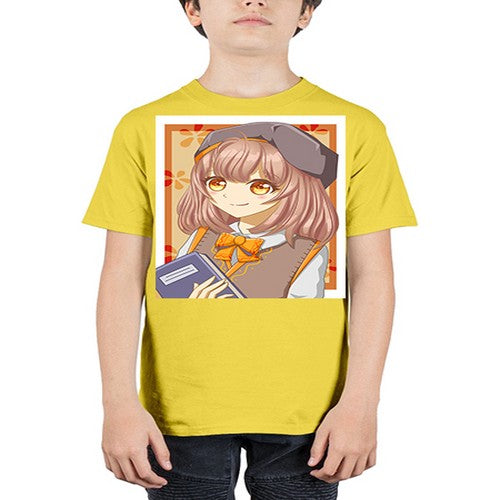 A beautiful girl wearing uniform with book 93# - anime - Youth Tee Unisex