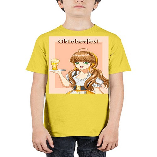 A beautiful girl with beer happy at celebrating the oktoberfest 87# - anime - Youth Tee Unisex