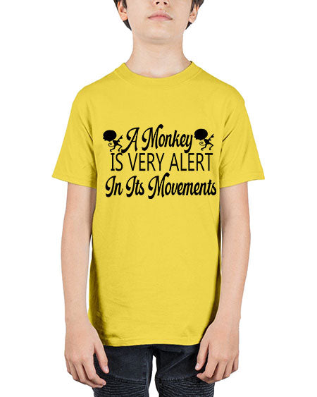 A monkey is very alert  - monkey - Youth Tee Unisex