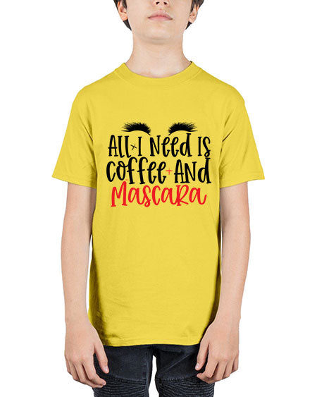 All I Need Is Coffee And Mascara Style 257# - beauty - fashion - Youth Tee Unisex
