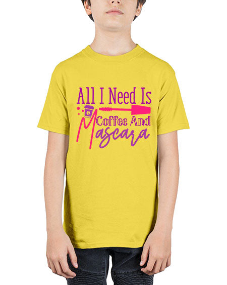 All I Need Is Coffee And Mascara Style 258# - beauty - fashion - Youth Tee Unisex