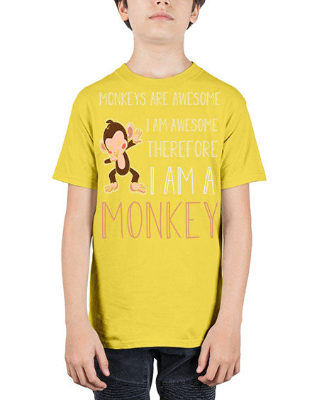 Awesome Monkey Cute Dabbing 2# - monkey - Youth Tee Unisex
