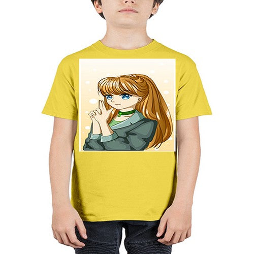 Beautiful and cool girl with long blonde hair 152# - anime - Youth Tee Unisex
