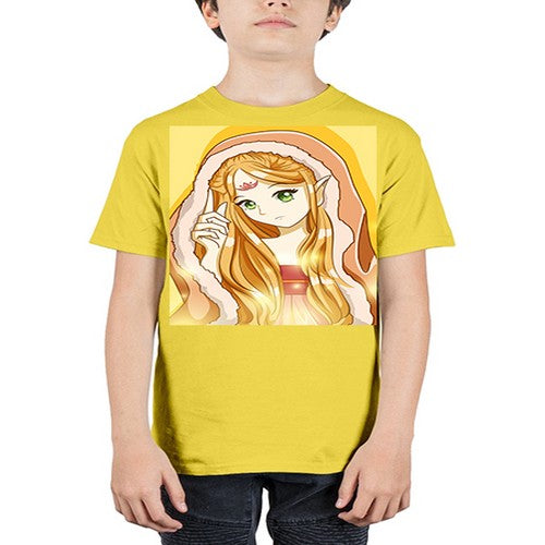 Beautiful and cute fairy queen with long yellow hair 70# - anime - Youth Tee Unisex