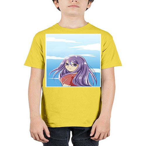 Beautiful and cute girl purple long hair in the summer with 109# - anime - Youth Tee Unisex