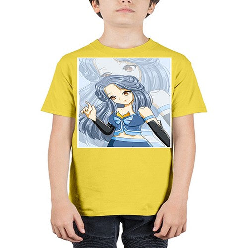 Beautiful and cute princess long blue hair 15# - anime - Youth Tee Unisex