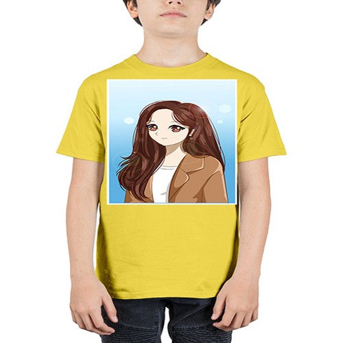 Beautiful and happy girl long hair with suit 94# - anime - Youth Tee Unisex
