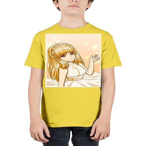 Beautiful and happy princess long yellow hair 24# - anime - Youth Tee Unisex