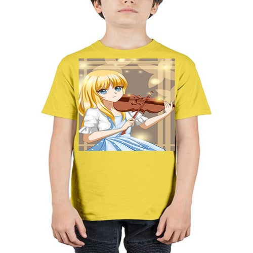 Beautiful girl playing violin 2# - anime - Youth Tee Unisex