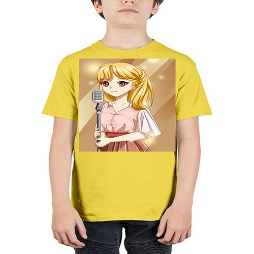 Beautiful girl singing in the studio 32# - anime - Youth Tee Unisex
