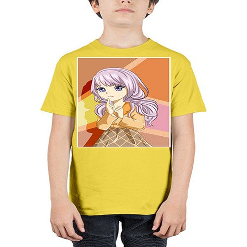 Beautiful girl with long purple hair 42# - anime - Youth Tee Unisex