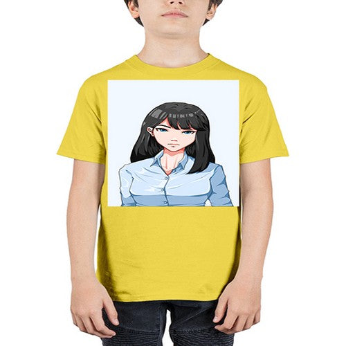 Beautiful office woman long black hair 7# - anime - Youth Tee Unisex