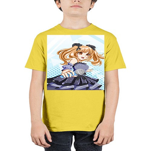 Beautiful singer girl with black dress 19# - anime - Youth Tee Unisex