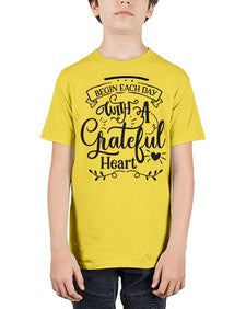 Begin Each Day With A Grateful Heart Style 139# - motivation - Youth Tee Unisex