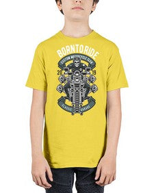 Born To Ride Skull Biker 275# - skull and bones - Youth Tee Unisex